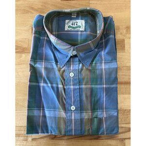 Vintage Van Heusen 417 Shirt Men’s L Short Sleeve Button Front Single Stitch NEW